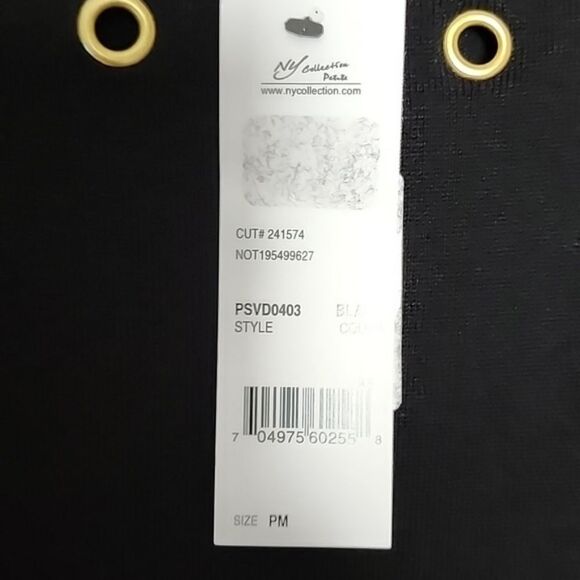 NY Collection Black Grommet Long Sleeve Sweater Dress Petite Medium NWT - Picture 4 of 4